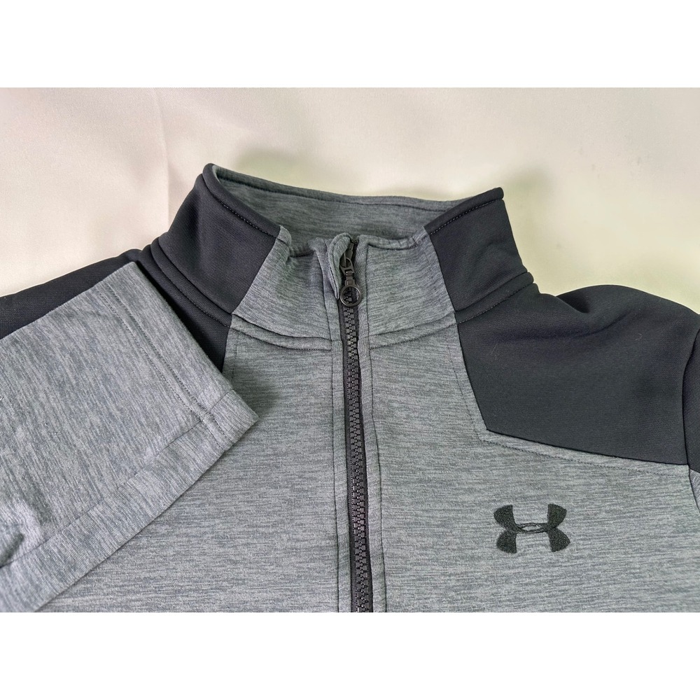 Under‎ Armour Mens Gray Black 1/2 Zip Pullover Long Sleeve Shirt Top